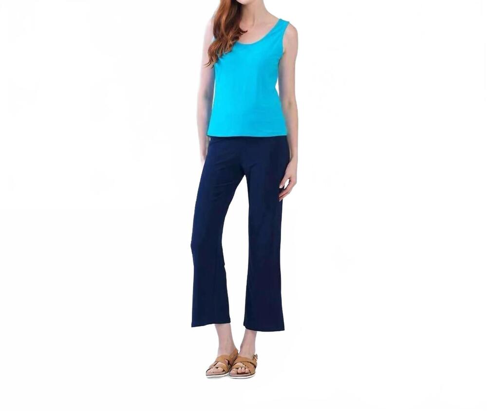 NEW CLARA SUNWOO women's reversible u or v neckline tank in turquoise